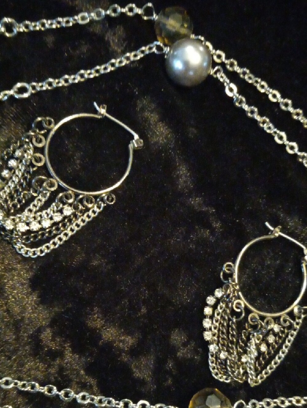 Cookie Lee Silver-Tone Beaded Necklace & Matching Hoop Earrings - Picture 13 of 13